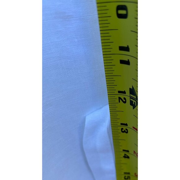 Zara Womens Pull On Elastic Waist Drawstring Linen Trouser Pants White Sz L - Picture 8 of 12